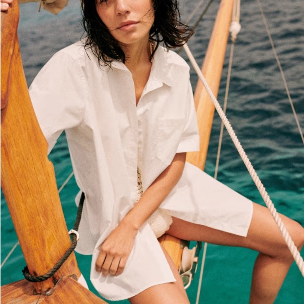 NWT Sezane Marko White Button-down Shirt 34